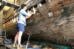 MV Krait being restored Sydney Wood Industries